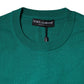 Dolce & Gabbana Green Wool Knit Crew Neck Pullover Sweater