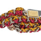 Dolce & Gabbana Red Yellow Leather Crystal Belt