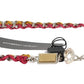 Dolce & Gabbana Red Yellow Leather Crystal Belt