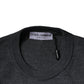 Dolce & Gabbana Dark Gray Wool Crew Neck Pullover Sweater