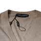 Dolce & Gabbana Beige Cashmere Button Down Cardigan Sweater