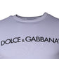 Dolce & Gabbana White Logo Print Cotton Crew Neck T-shirt