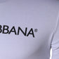 Dolce & Gabbana White Logo Print Cotton Crew Neck T-shirt