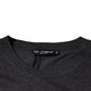 Dolce & Gabbana Gray Logo Patch Cotton Crew Neck T-shirt