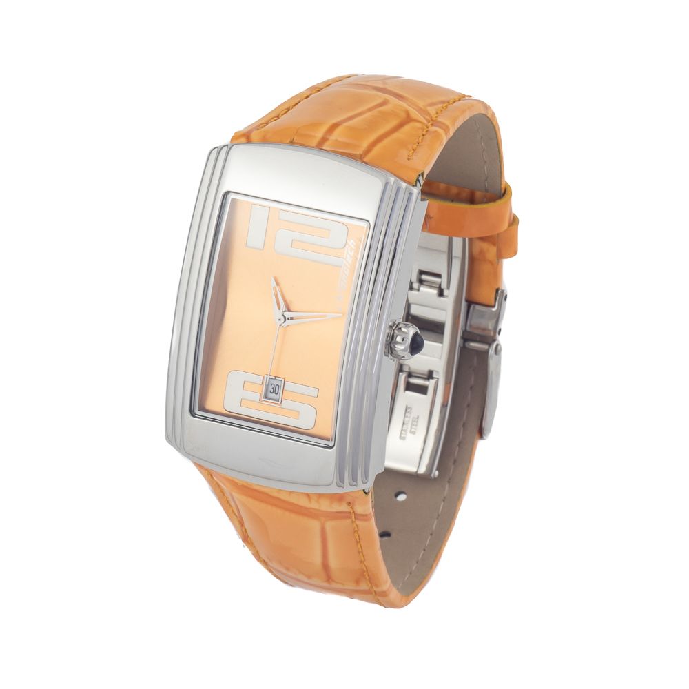 Chronotech Orange Leather Watch