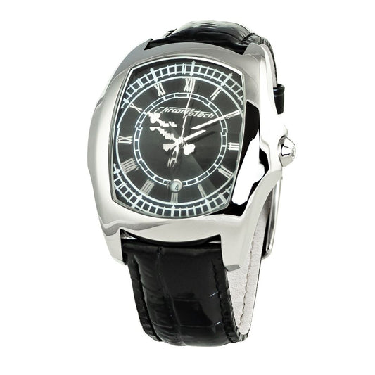 Chronotech Black Leather Watch