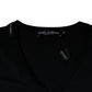 Dolce & Gabbana Black Logo Cotton Vneck Short Sleeve T-shirt