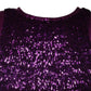 Dolce & Gabbana Purple Sequin Round Neck Sleeveless T-shirt