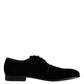 Dolce & Gabbana Black Velvet Leather Lace Up Derby Shoes