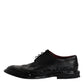 Dolce & Gabbana Black Leather Derby Wingtip Formal Shoes