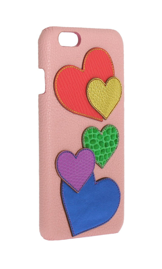 Dolce & Gabbana Pink Leather Heart Phone Cover