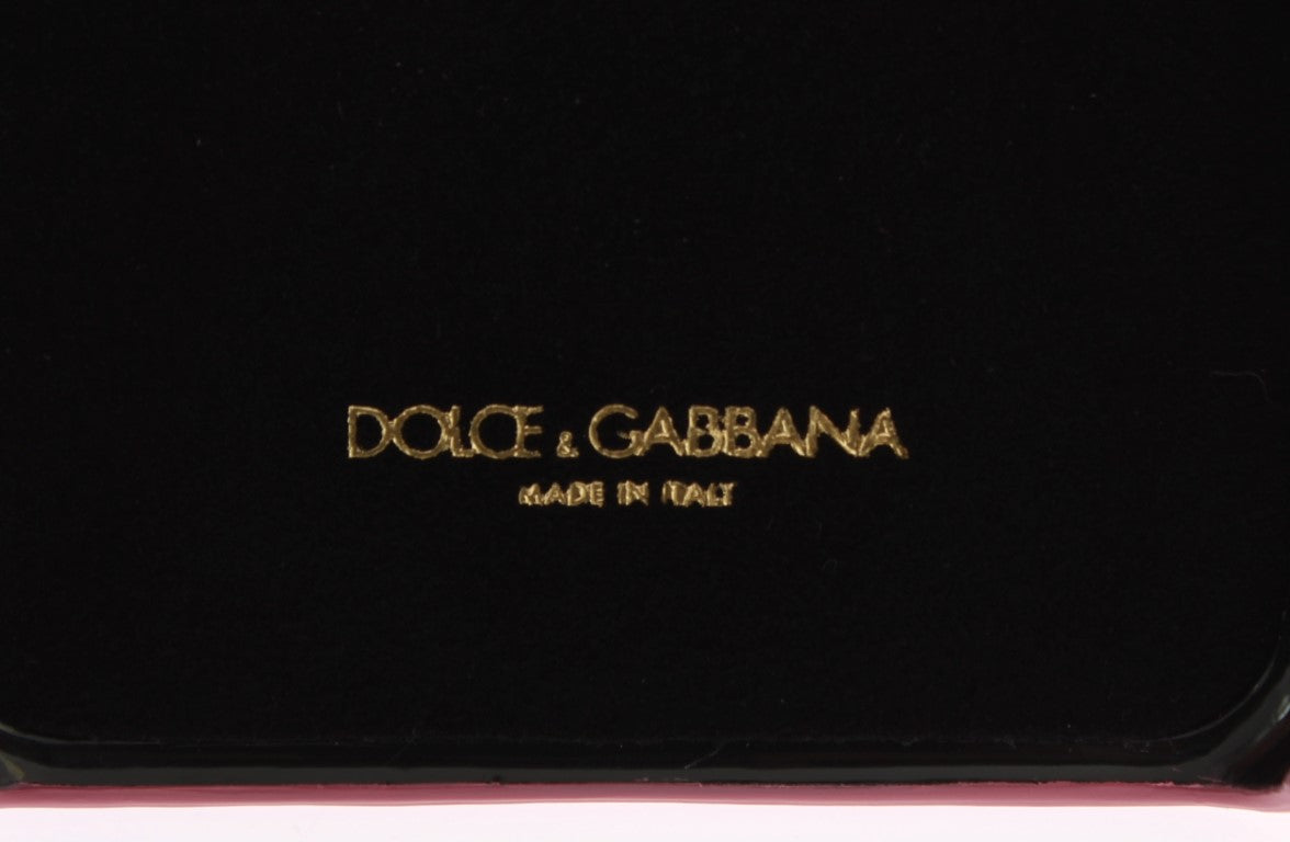 Dolce & Gabbana Pink Leather Heart Phone Cover