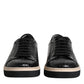 Dolce & Gabbana Black Leather Low Top Men Sneakers Shoes