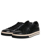 Dolce & Gabbana Black Leather Low Top Men Sneakers Shoes