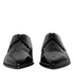 Dolce & Gabbana Black Exotic Leather Mens Derby Formal Shoes