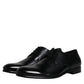 Dolce & Gabbana Black Leather Lace Up Men Derby Formal Shoes