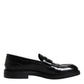 Dolce & Gabbana Black Leather Mocassin Formal Dress Shoes