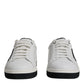 Dolce & Gabbana White Leather Low Top Men Sneakers Shoes