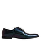 Dolce & Gabbana Peacock Patent Leather Derby Men Dress Shoes