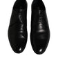 Dolce & Gabbana Black Leather Lace Up Men Derby Formal Shoes