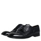 Dolce & Gabbana Blue Leather Derby Wingtip Formal Shoes