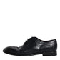 Dolce & Gabbana Blue Leather Derby Wingtip Formal Shoes