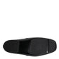 Dolce & Gabbana Black Leather DG Logo Slip On Shoes