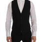 Dolce & Gabbana Black STAFF Cotton Striped Vest