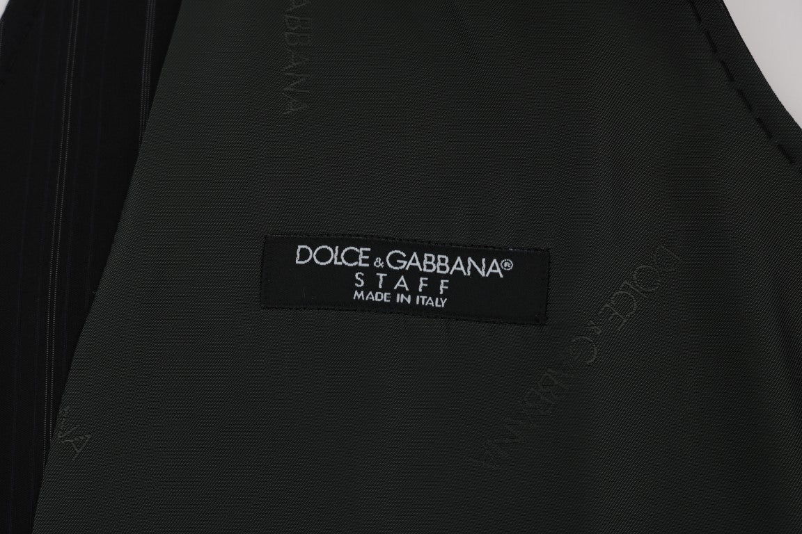 Dolce & Gabbana Black STAFF Cotton Striped Vest