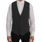 Dolce & Gabbana Gray STAFF Cotton Striped Vest