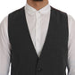 Dolce & Gabbana Gray STAFF Cotton Striped Vest