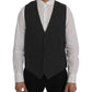 Dolce & Gabbana Gray STAFF Cotton Striped Vest