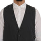 Dolce & Gabbana Gray STAFF Cotton Striped Vest