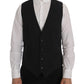 Dolce & Gabbana Gray STAFF Cotton Striped Vest