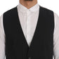 Dolce & Gabbana Gray STAFF Cotton Striped Vest