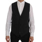 Dolce & Gabbana Gray STAFF Cotton Striped Vest