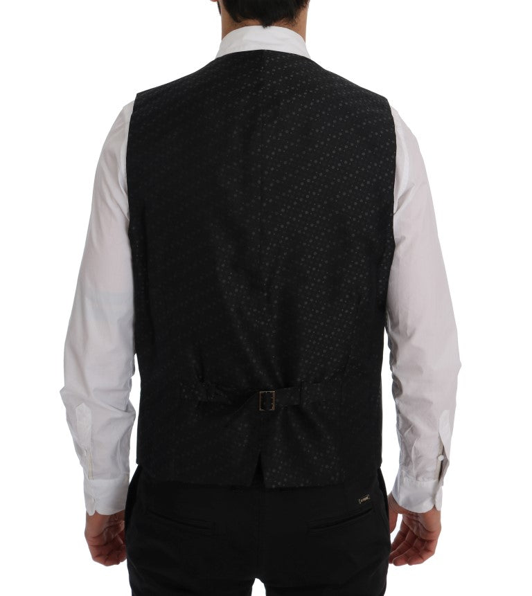 Dolce & Gabbana Gray STAFF Cotton Striped Vest