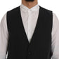 Dolce & Gabbana Gray STAFF Cotton Striped Vest