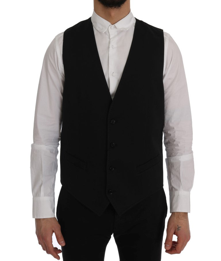 Dolce & Gabbana Black STAFF Cotton Vest