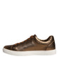 Dolce & Gabbana Gold Leather Logo London Men Sneaker Shoes