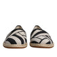 Dolce & Gabbana Black White Stripes Slip On Espadrille Shoes