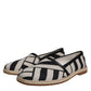 Dolce & Gabbana Black White Stripes Slip On Espadrille Shoes