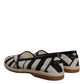 Dolce & Gabbana Black White Stripes Slip On Espadrille Shoes