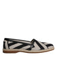 Dolce & Gabbana Black White Stripes Slip On Espadrille Shoes