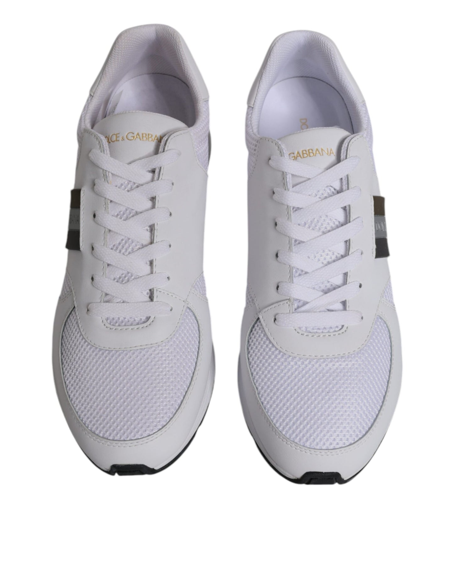 Dolce & Gabbana White Logo Leather Casual Men Sneakers Shoes