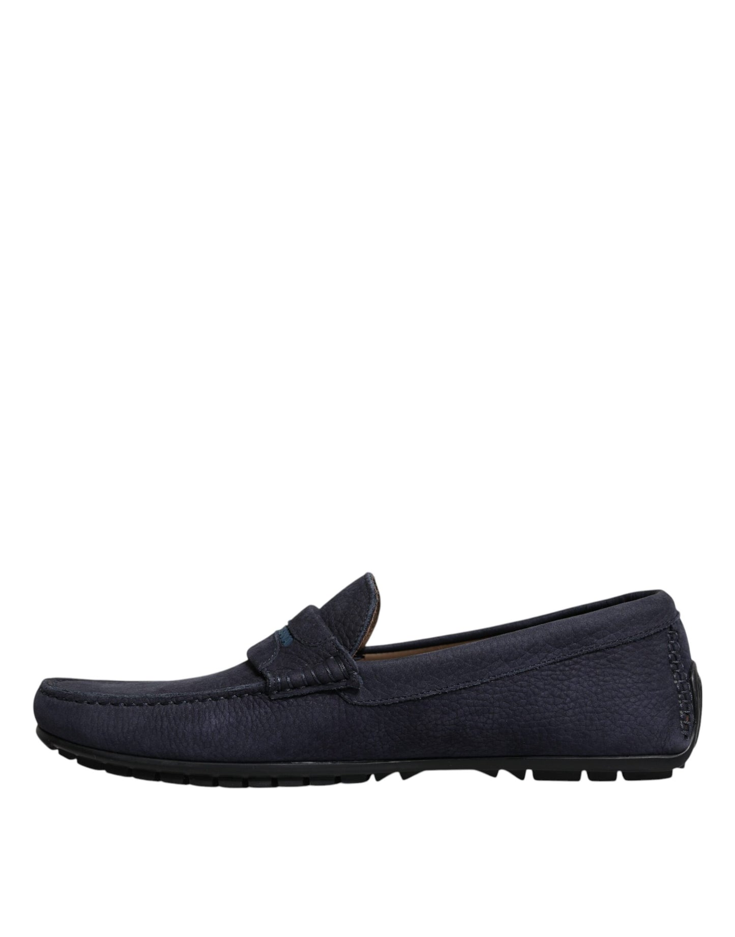 Dolce & Gabbana Blue Calf Leather Slip On Men Moccasin Shoes