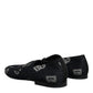 Dolce & Gabbana Black Logo Cotton Loafers Formal Dress Shoes