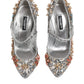 Dolce & Gabbana Silver Sequin Embellished Heels Pumps Shoes