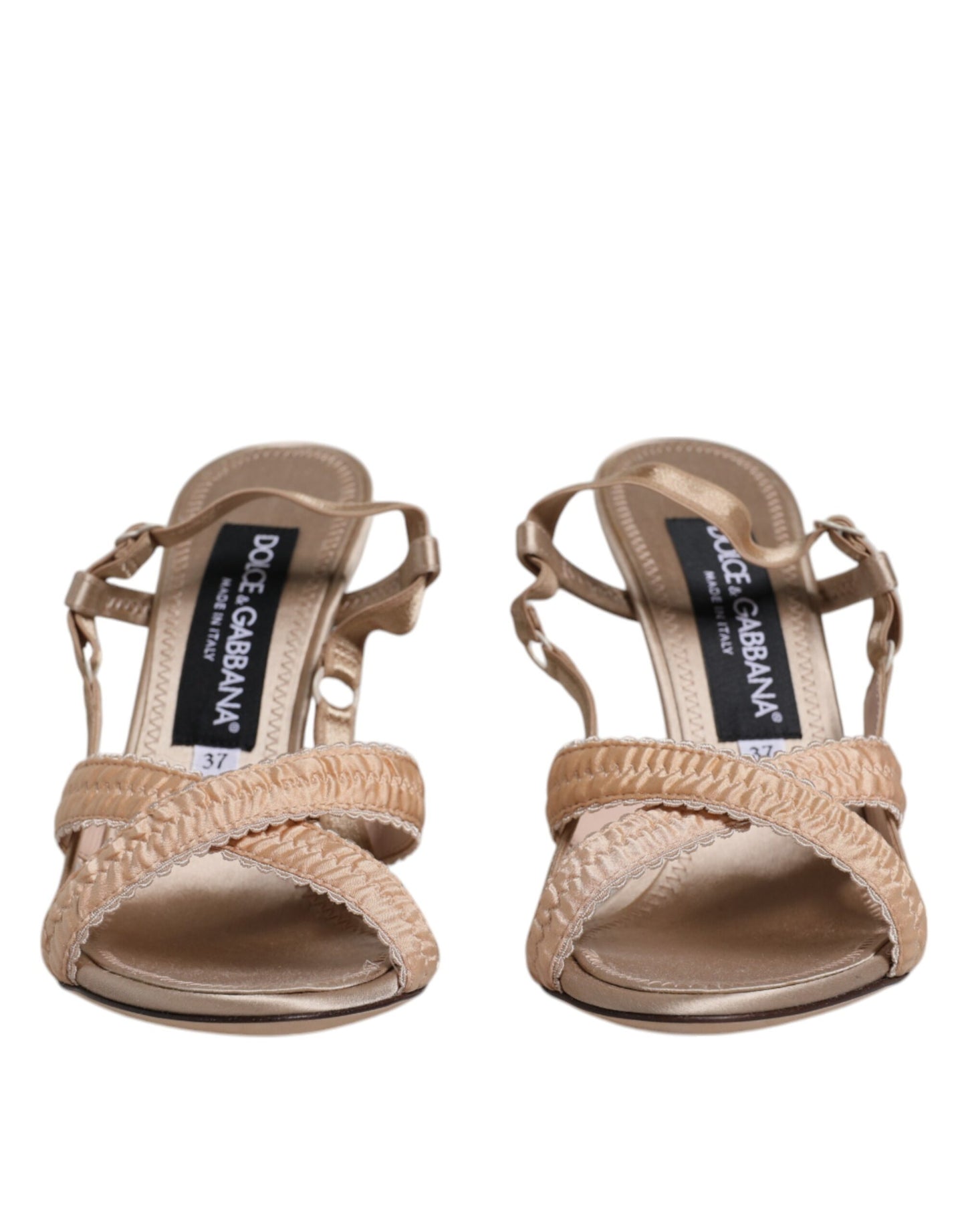 Dolce & Gabbana Beige Keira Slingback Heels Sandals Shoes