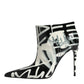 Dolce & Gabbana Multicolor Graffiti Ankle Boots Heels Shoes